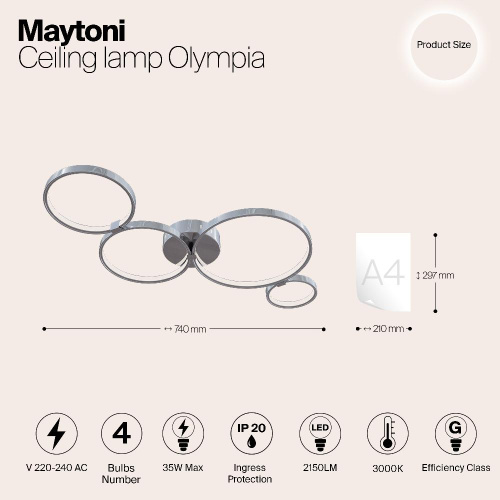 Потолочный светодиодный светильник Maytoni Olympia MOD448-44-N