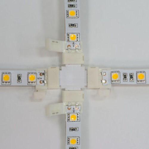 Коннектор X-образный для светодиодной ленты 5050SMD 12V Feron (10 шт) LD191 23138 Коннектор X-образный для светодиодной ленты 5050SMD 12V Feron (10 шт) LD191 23138