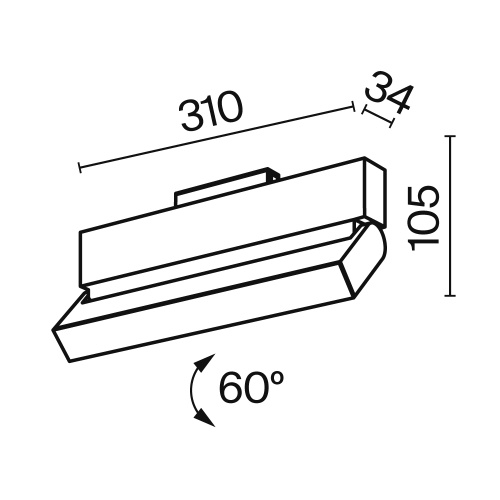 Трековый светодиодный светильник для магнитного шинопровода Maytoni Track lamps TR013-2-20W3K-B Трековый светодиодный светильник для магнитного шинопровода Maytoni Track lamps TR013-2-20W3K-B