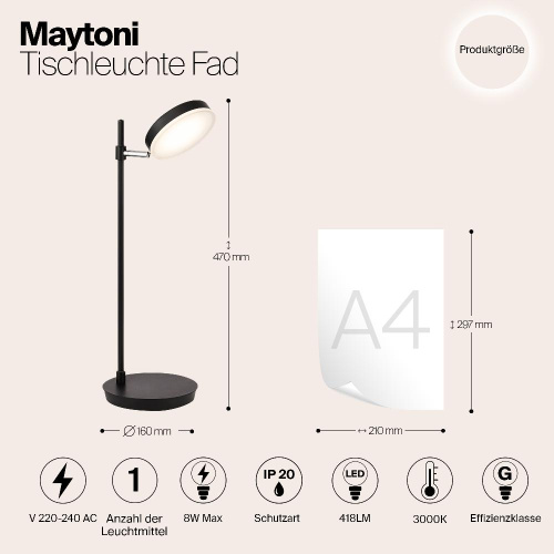 Настольная лампа Maytoni Fad MOD070TL-L8B3K Настольная лампа Maytoni Fad MOD070TL-L8B3K