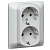 Розетка 2х2К+3 Legrand Galea Life 16A 250V с/з винтовой зажим алюминий 771330