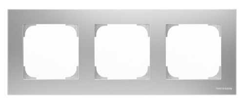 Рамка 3-постовая ABB Sky серебристый алюминий 2CLA857300A1301 Рамка 3-постовая ABB Sky серебристый алюминий 2CLA857300A1301
