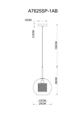 Подвесной светильник Arte Lamp Manchester A7630SP-1AB Подвесной светильник Arte Lamp Manchester A7630SP-1AB