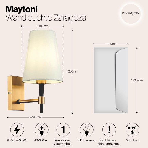 Бра Maytoni Zaragoza H001WL-01BS