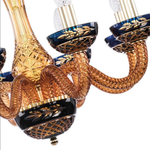 Подвесная люстра Bohemia Ivele 1308/8/195 G Am/Amber-Blue/H-1J Подвесная люстра Bohemia Ivele 1308/8/195 G Am/Amber-Blue/H-1J