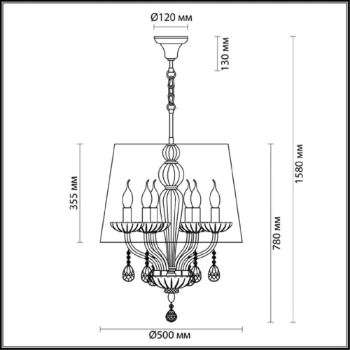 Подвесная люстра Odeon Light Teona 4195/6 Подвесная люстра Odeon Light Teona 4195/6