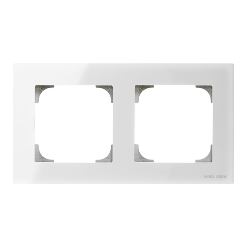 Рамка 2-постовая ABB Sky стекло белое 2CLA857200A3001 Рамка 2-постовая ABB Sky стекло белое 2CLA857200A3001