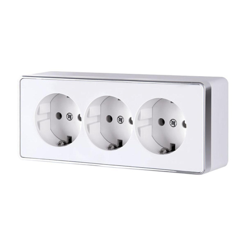 Розетка тройная с/з со шторками Werkel Gallant белая WL15-02-05 4690389130151 Розетка тройная с/з со шторками Werkel Gallant белая WL15-02-05 4690389130151