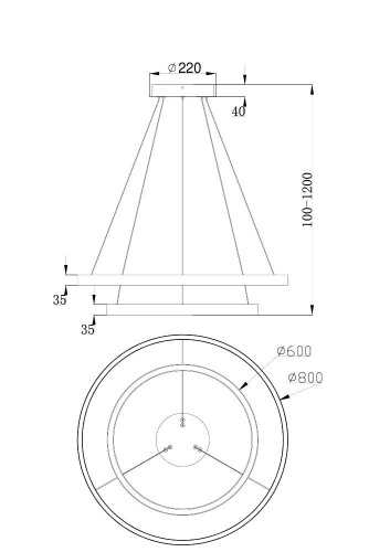 Подвесной светодиодный светильник Maytoni Rim MOD058PL-L74B4K Подвесной светодиодный светильник Maytoni Rim MOD058PL-L74B4K