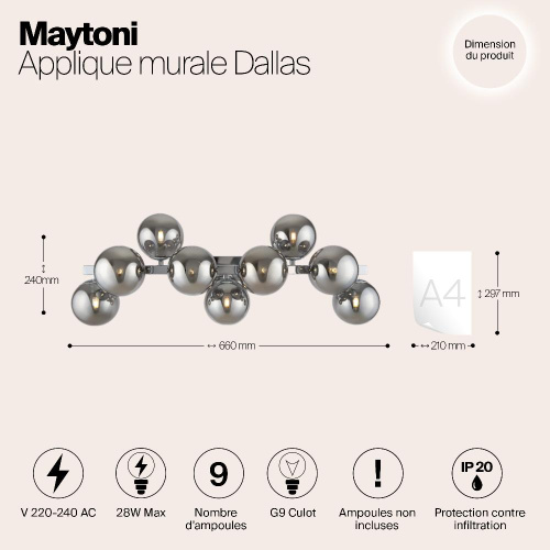 Бра Maytoni Dallas MOD547WL-09CH Бра Maytoni Dallas MOD547WL-09CH