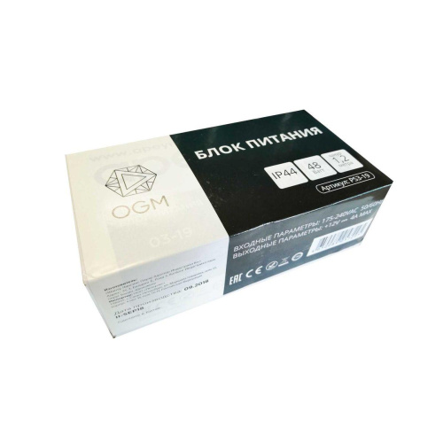 Блок питания OGM 12V 48W IP44 4A PS3-19 Блок питания OGM 12V 48W IP44 4A PS3-19