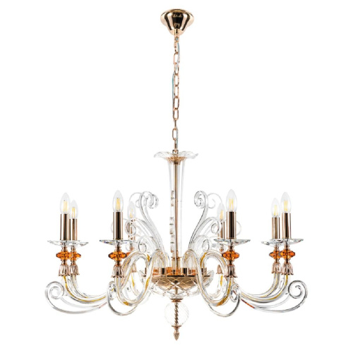 Подвесная люстра Crystal Lux Catarina SP8 V2 Gold/Transparent-Cognac Подвесная люстра Crystal Lux Catarina SP8 V2 Gold/Transparent-Cognac