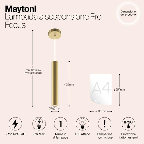 Подвесной светильник Maytoni MOD161PL-01G1 Подвесной светильник Maytoni MOD161PL-01G1