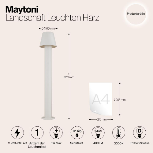 Уличный светодиодный светильник Maytoni Harz O421FL-L5W