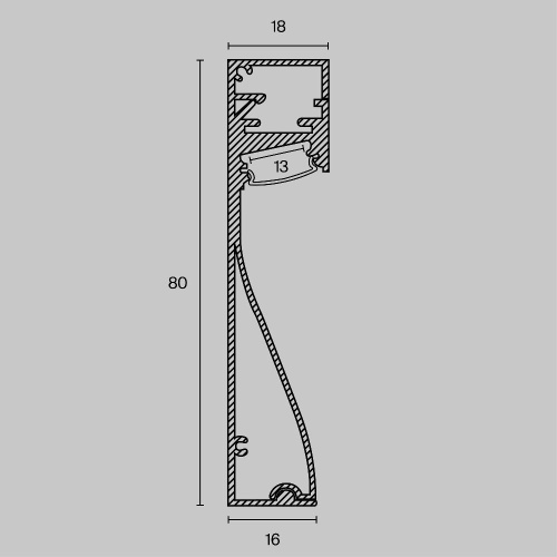 Комплектующие к светодиодной ленте Led Strip ALM-8018-B-2M Комплектующие к светодиодной ленте Led Strip ALM-8018-B-2M