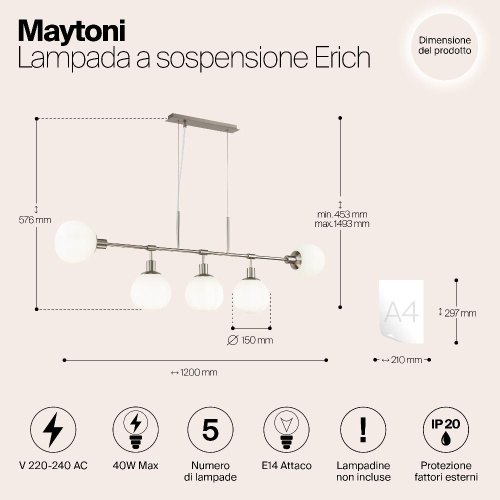Подвесной светильник Maytoni MOD221-PL-05-N Подвесной светильник Maytoni MOD221-PL-05-N
