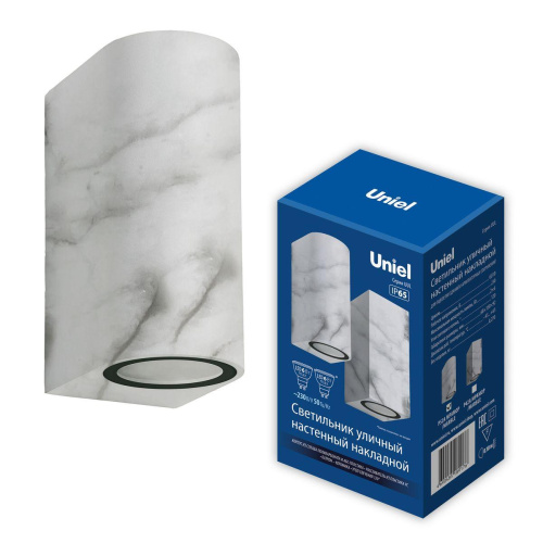 Уличный настенный светильник Uniel UUL-P52A 2х6W/GU10 IP65 Marble UL-00011360 Уличный настенный светильник Uniel UUL-P52A 2х6W/GU10 IP65 Marble UL-00011360