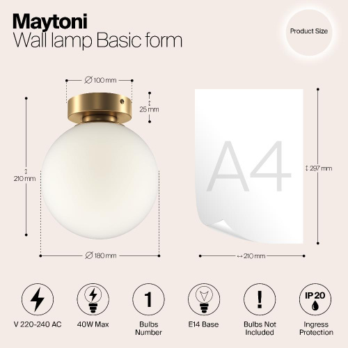 Потолочный светильник Maytoni Basic form MOD321WL-01G2 Потолочный светильник Maytoni Basic form MOD321WL-01G2