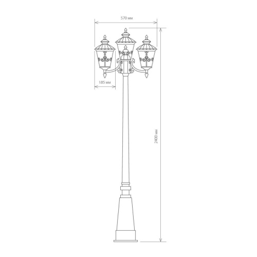 Садово-парковый светильник Elektrostandard Diadema F/3 GLYF-8046F/3 черное золото a030678 Садово-парковый светильник Elektrostandard Diadema F/3 GLYF-8046F/3 черное золото a030678