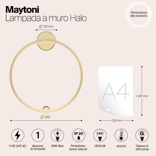 Настенный светильник (бра) Maytoni MOD005WL-L22BSK1 Настенный светильник (бра) Maytoni MOD005WL-L22BSK1