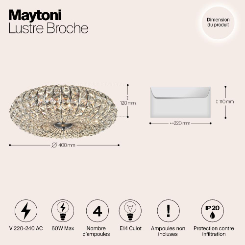 Потолочная люстра Maytoni Broche DIA902-04-N Потолочная люстра Maytoni Broche DIA902-04-N