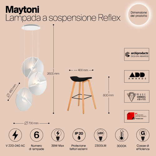 Подвесной светильник Maytoni MOD154PL-L6W3K1 Подвесной светильник Maytoni MOD154PL-L6W3K1