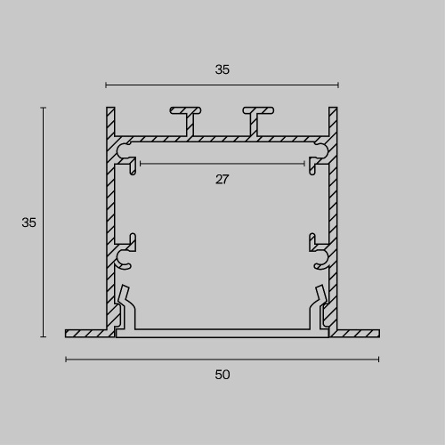 Комплектующие к светодиодной ленте Led Strip ALM-5035-S-2M Комплектующие к светодиодной ленте Led Strip ALM-5035-S-2M