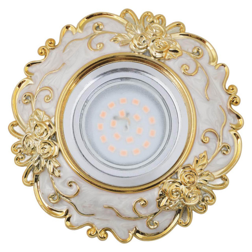Встраиваемый светильник Fametto Arno DLS-A105 GU5.3 Chrome/Beige+Gold Встраиваемый светильник Fametto Arno DLS-A105 GU5.3 Chrome/Beige+Gold