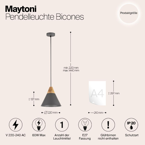 Подвесной светильник Maytoni Bicones P359-PL-220-C Подвесной светильник Maytoni Bicones P359-PL-220-C