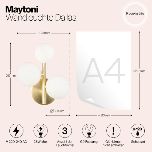 Настенный светильник (бра) Maytoni MOD545WL-03BS Настенный светильник (бра) Maytoni MOD545WL-03BS