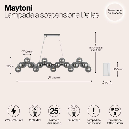 Подвесная люстра Maytoni Dallas MOD547PL-25CH Подвесная люстра Maytoni Dallas MOD547PL-25CH