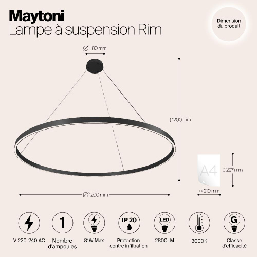 Подвесной светильник Maytoni MOD058PL-L65B3K Подвесной светильник Maytoni MOD058PL-L65B3K