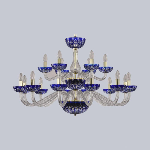 Подвесная люстра Bohemia Ivele 1308/12+6/360/2d G Cl/Clear-Blue/H-1I Подвесная люстра Bohemia Ivele 1308/12+6/360/2d G Cl/Clear-Blue/H-1I