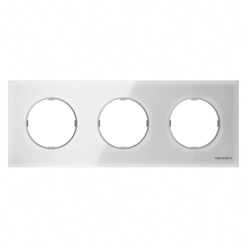 Рамка 3-постовая ABB Sky Moon стекло белое 2CLA867300A3001 Рамка 3-постовая ABB Sky Moon стекло белое 2CLA867300A3001