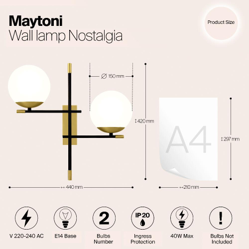 Бра Maytoni Nostalgia MOD048WL-02G Бра Maytoni Nostalgia MOD048WL-02G