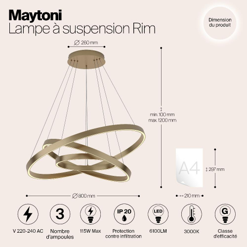 Подвесной светильник Maytoni MOD058PL-L100BS3K Подвесной светильник Maytoni MOD058PL-L100BS3K