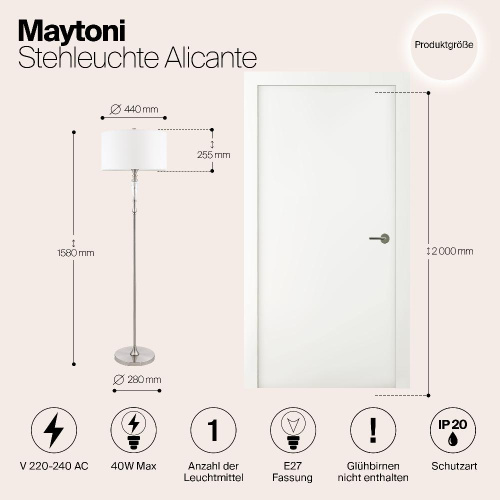 Торшер Maytoni Alicante MOD014FL-01N Торшер Maytoni Alicante MOD014FL-01N