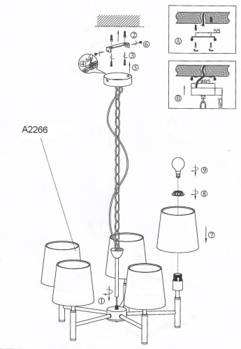 Подвесная люстра Odeon Light Glen 2266/5 Подвесная люстра Odeon Light Glen 2266/5
