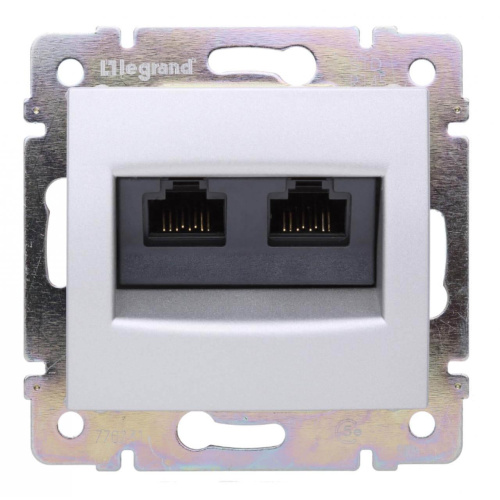 Розетка компьютерная 2хRJ45 Legrand Valena 5e кат UTP на винтах белая 774239 Розетка компьютерная 2хRJ45 Legrand Valena 5e кат UTP на винтах белая 774239
