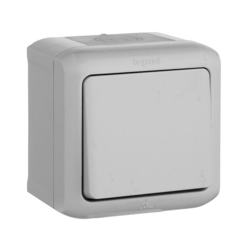 Переключатель одноклавишный проходной Legrand Quteo 10A 250V серый 782334 Переключатель одноклавишный проходной Legrand Quteo 10A 250V серый 782334