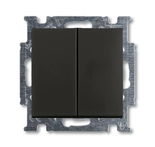 Выключатель двухклавишный ABB Basic55 10A 250V chateau-черный 2CKA001012A2177 Выключатель двухклавишный ABB Basic55 10A 250V chateau-черный 2CKA001012A2177