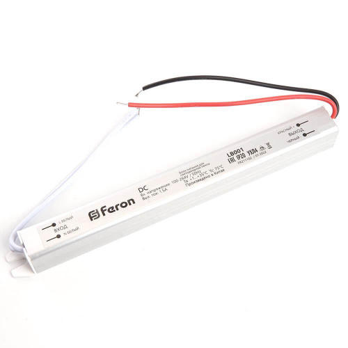 Блок питания для светодиодной ленты Feron LB001 12V 24W IP20 2A 48011 Блок питания для светодиодной ленты Feron LB001 12V 24W IP20 2A 48011