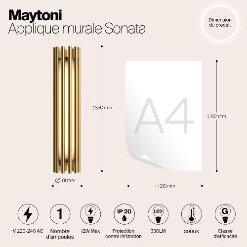 Настенный светильник Maytoni Sonata MOD410WL-L12BS3K Настенный светильник Maytoni Sonata MOD410WL-L12BS3K