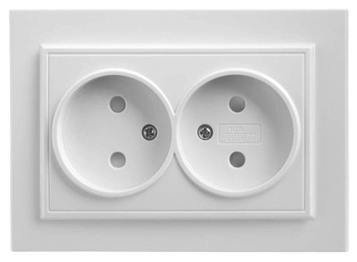 Розетка двойная Feron Stekker Эрна б/з 10A 250V белый PST10901301 39053 Розетка двойная Feron Stekker Эрна б/з 10A 250V белый PST10901301 39053