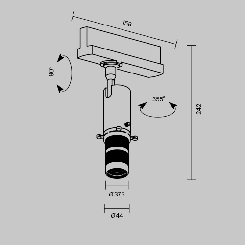 Трековый светильник Technical TR108-3-10W3K-B Трековый светильник Technical TR108-3-10W3K-B