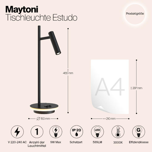 Настольная лампа Maytoni Estudo Z010TL-L8B3K Настольная лампа Maytoni Estudo Z010TL-L8B3K