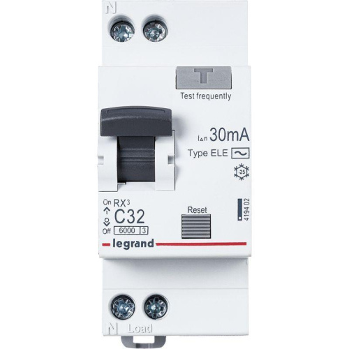 Выключатель автоматический дифференциального тока Legrand RX3 2П 32А 6кА AC 419402 Выключатель автоматический дифференциального тока Legrand RX3 2П 32А 6кА AC 419402