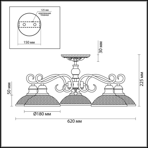 Потолочная люстра Lumion Zerome 3473/5C Потолочная люстра Lumion Zerome 3473/5C