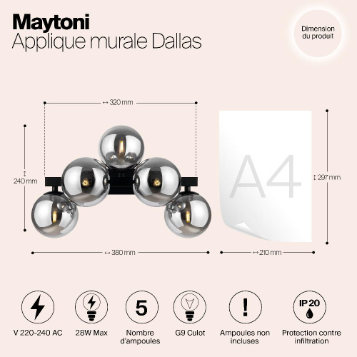Настенный светильник (бра) Maytoni MOD547WL-05B Настенный светильник (бра) Maytoni MOD547WL-05B