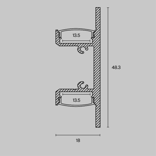 Комплектующие к светодиодной ленте Led Strip ALM-1848-W-2M